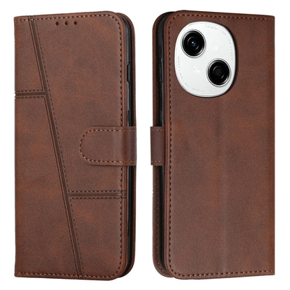 Stitching Calf Texture Buckle Leather Phone Case