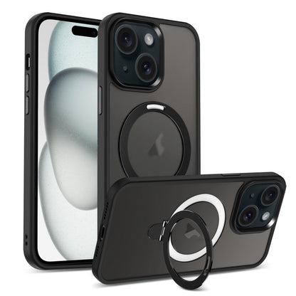 Skin-feel MagSafe Holder PC Hybrid TPU Phone Case, For iPhone 15 Pro, For iPhone 15 Plus, For iPhone 15