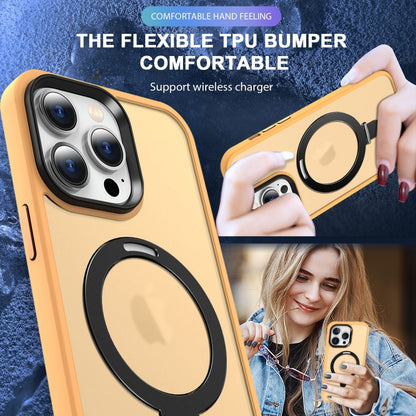 Skin-feel MagSafe Holder PC Hybrid TPU Phone Case, For iPhone 14 Plus, For iPhone 14, For iPhone 14 Pro