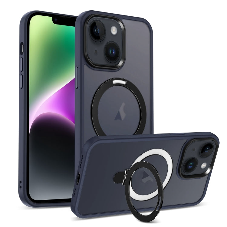 Skin-feel MagSafe Holder PC Hybrid TPU Phone Case, For iPhone 14 Plus, For iPhone 14, For iPhone 14 Pro