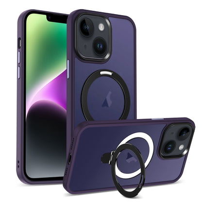 Skin-feel MagSafe Holder PC Hybrid TPU Phone Case, For iPhone 14 Plus, For iPhone 14, For iPhone 14 Pro
