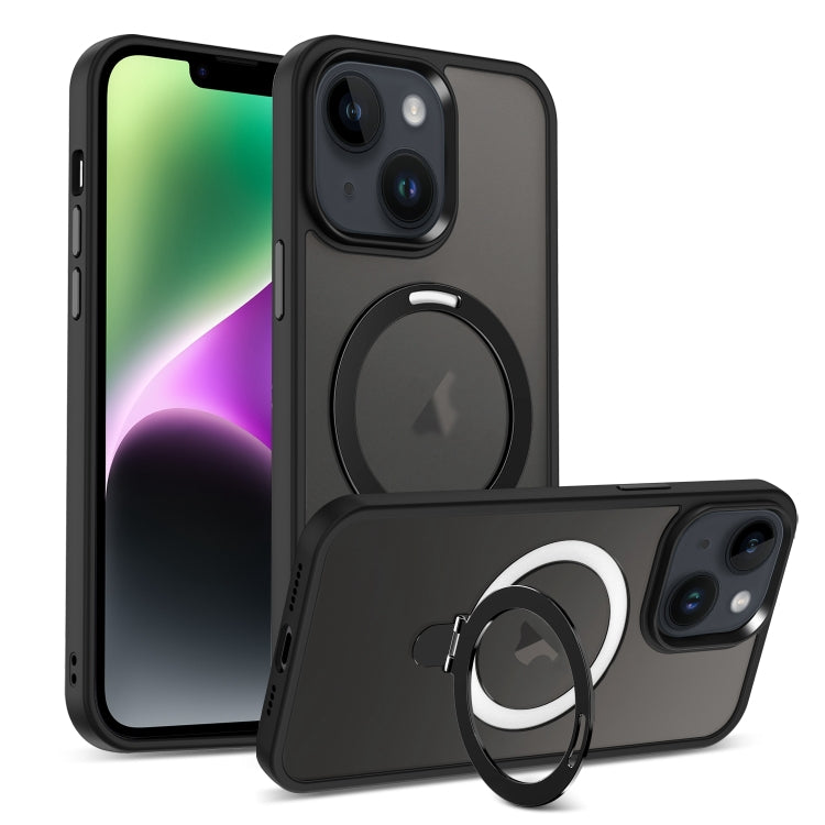 Skin-feel MagSafe Holder PC Hybrid TPU Phone Case, For iPhone 14 Plus, For iPhone 14, For iPhone 14 Pro