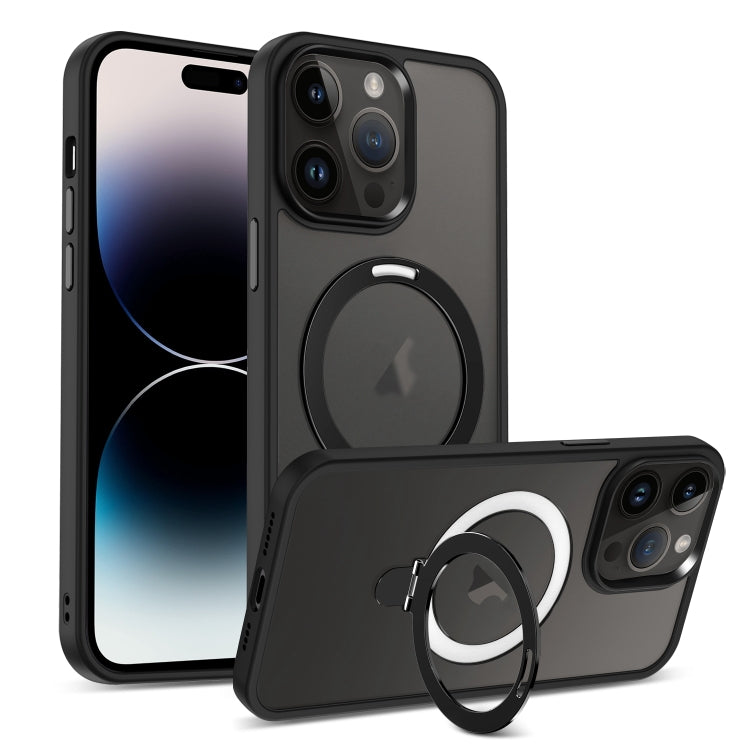 Skin-feel MagSafe Holder PC Hybrid TPU Phone Case, For iPhone 14 Plus, For iPhone 14, For iPhone 14 Pro