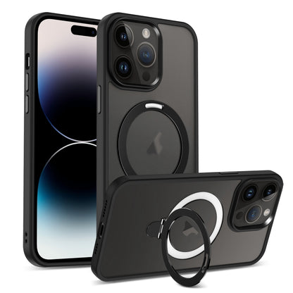 Skin-feel MagSafe Holder PC Hybrid TPU Phone Case, For iPhone 14 Plus, For iPhone 14, For iPhone 14 Pro
