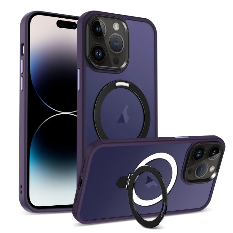 Skin-feel MagSafe Holder PC Hybrid TPU Phone Case, For iPhone 14 Pro Max, For iPhone 13 Pro Max, For iPhone 13 Pro