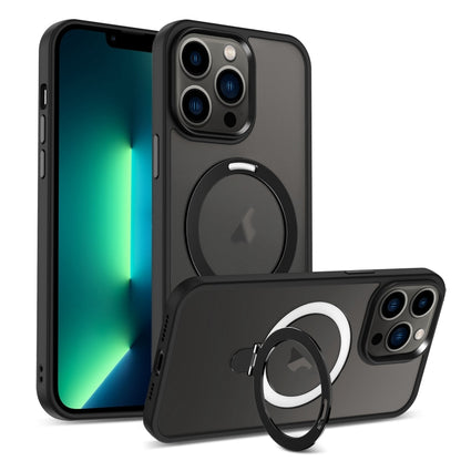 Skin-feel MagSafe Holder PC Hybrid TPU Phone Case, For iPhone 14 Pro Max, For iPhone 13 Pro Max, For iPhone 13 Pro