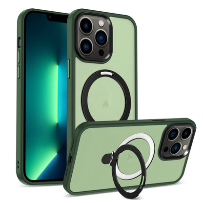 Skin-feel MagSafe Holder PC Hybrid TPU Phone Case, For iPhone 14 Pro Max, For iPhone 13 Pro Max, For iPhone 13 Pro