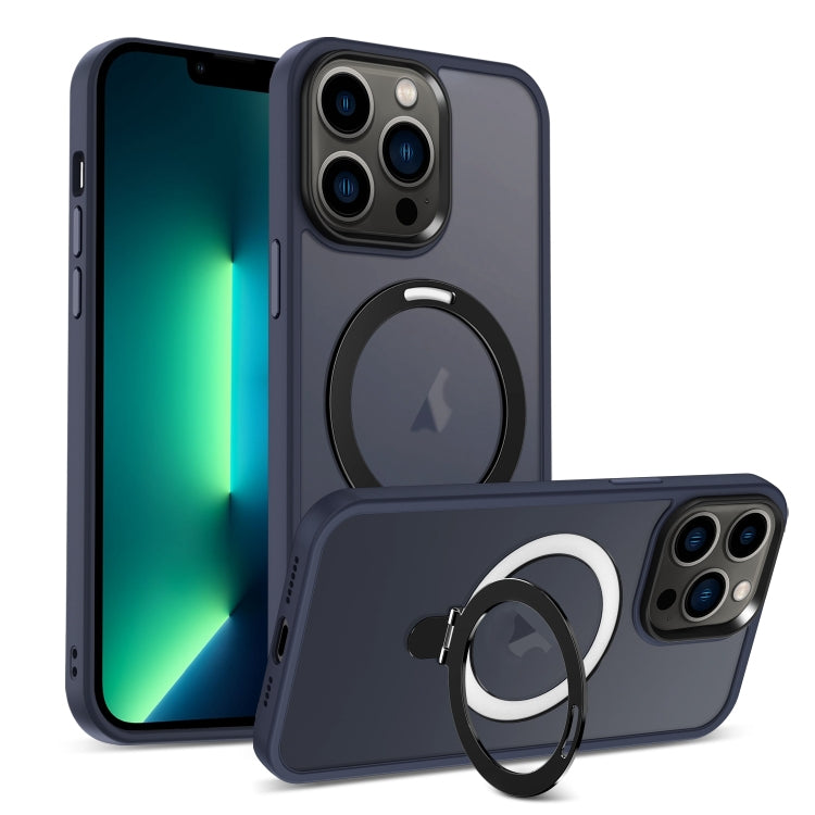 Skin-feel MagSafe Holder PC Hybrid TPU Phone Case, For iPhone 14 Pro Max, For iPhone 13 Pro Max, For iPhone 13 Pro