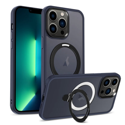 Skin-feel MagSafe Holder PC Hybrid TPU Phone Case, For iPhone 14 Pro Max, For iPhone 13 Pro Max, For iPhone 13 Pro