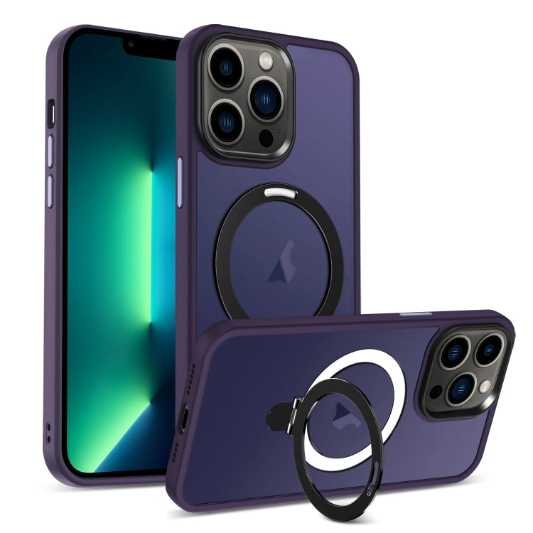 Skin-feel MagSafe Holder PC Hybrid TPU Phone Case, For iPhone 14 Pro Max, For iPhone 13 Pro Max, For iPhone 13 Pro