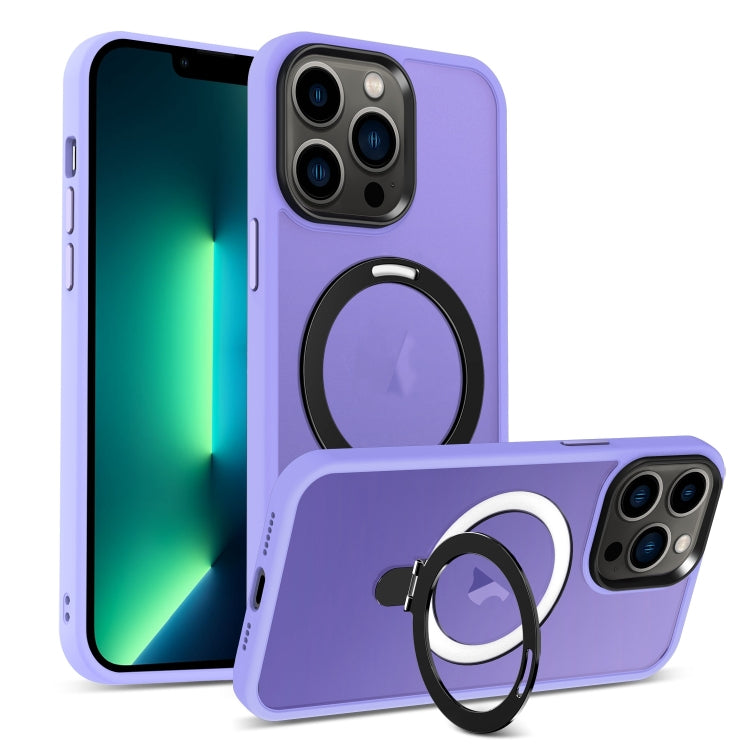 Skin-feel MagSafe Holder PC Hybrid TPU Phone Case, For iPhone 14 Pro Max, For iPhone 13 Pro Max, For iPhone 13 Pro