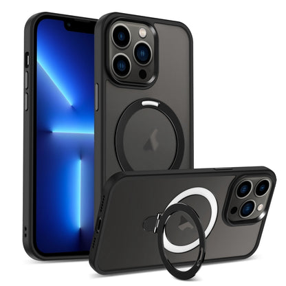 Skin-feel MagSafe Holder PC Hybrid TPU Phone Case, For iPhone 14 Pro Max, For iPhone 13 Pro Max, For iPhone 13 Pro