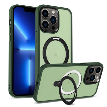 Skin-feel MagSafe Holder PC Hybrid TPU Phone Case, For iPhone 14 Pro Max, For iPhone 13 Pro Max, For iPhone 13 Pro