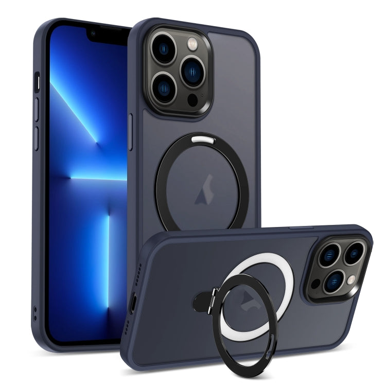 Skin-feel MagSafe Holder PC Hybrid TPU Phone Case, For iPhone 14 Pro Max, For iPhone 13 Pro Max, For iPhone 13 Pro