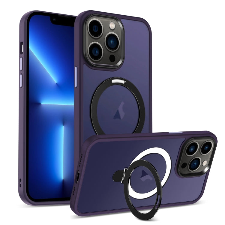Skin-feel MagSafe Holder PC Hybrid TPU Phone Case, For iPhone 14 Pro Max, For iPhone 13 Pro Max, For iPhone 13 Pro