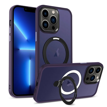 Skin-feel MagSafe Holder PC Hybrid TPU Phone Case, For iPhone 14 Pro Max, For iPhone 13 Pro Max, For iPhone 13 Pro