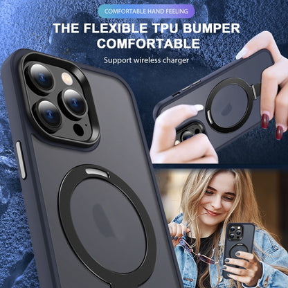 Skin-feel MagSafe Holder PC Hybrid TPU Phone Case
