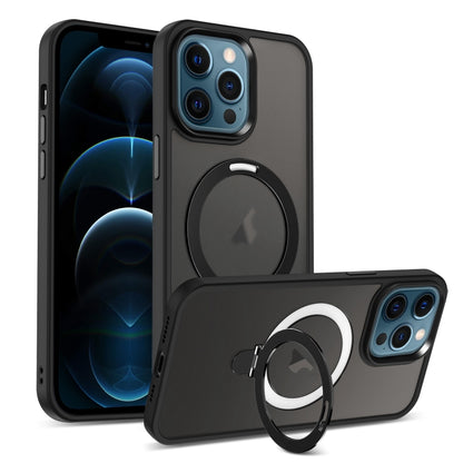 Skin-feel MagSafe Holder PC Hybrid TPU Phone Case, For iPhone 13, For iPhone 12, For iPhone 12 Pro Max