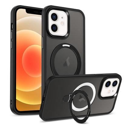Skin-feel MagSafe Holder PC Hybrid TPU Phone Case, For iPhone 13, For iPhone 12, For iPhone 12 Pro Max