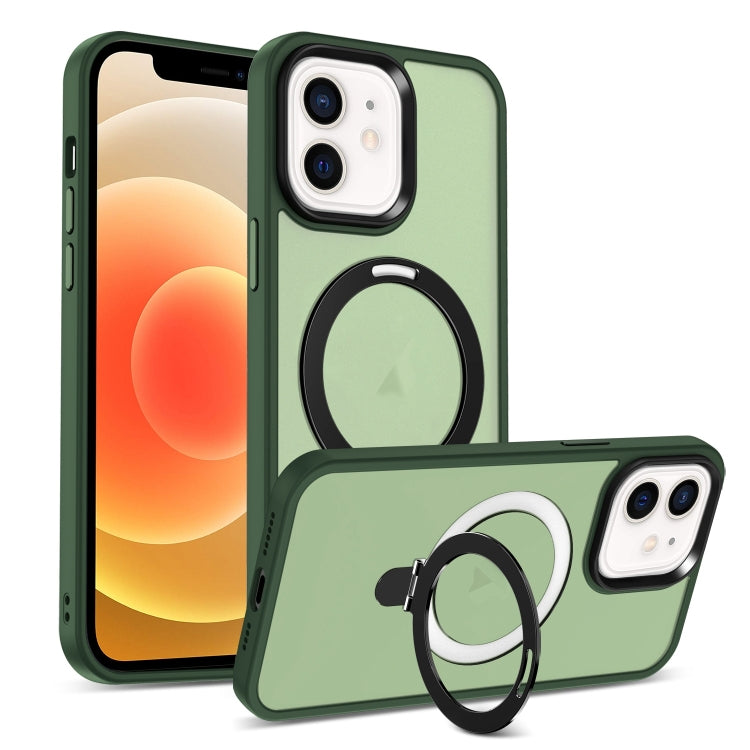 Skin-feel MagSafe Holder PC Hybrid TPU Phone Case, For iPhone 13, For iPhone 12, For iPhone 12 Pro Max
