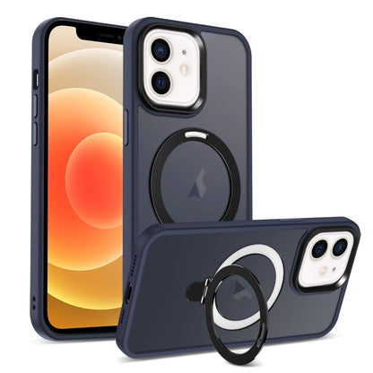 Skin-feel MagSafe Holder PC Hybrid TPU Phone Case, For iPhone 13, For iPhone 12, For iPhone 12 Pro Max