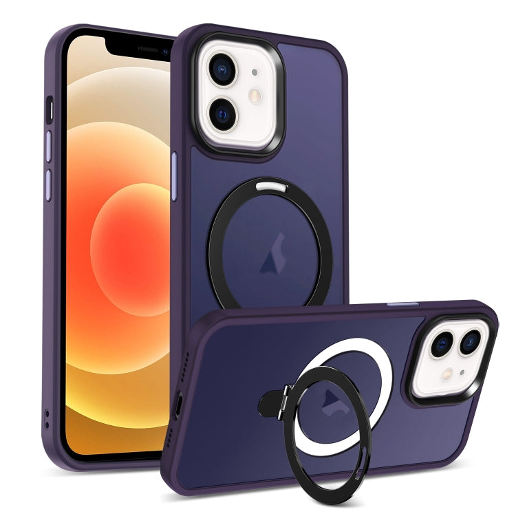 Skin-feel MagSafe Holder PC Hybrid TPU Phone Case, For iPhone 13, For iPhone 12, For iPhone 12 Pro Max