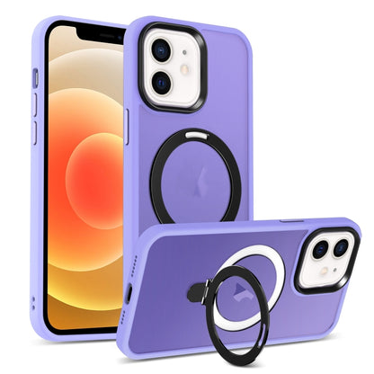 Skin-feel MagSafe Holder PC Hybrid TPU Phone Case, For iPhone 13, For iPhone 12, For iPhone 12 Pro Max