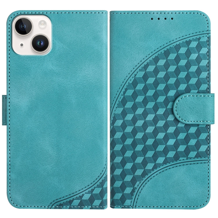 YX0060 Elephant Head Embossed Phone Leather Case with Lanyard, For iPhone 15, For iPhone 14 Plus, For iPhone 14