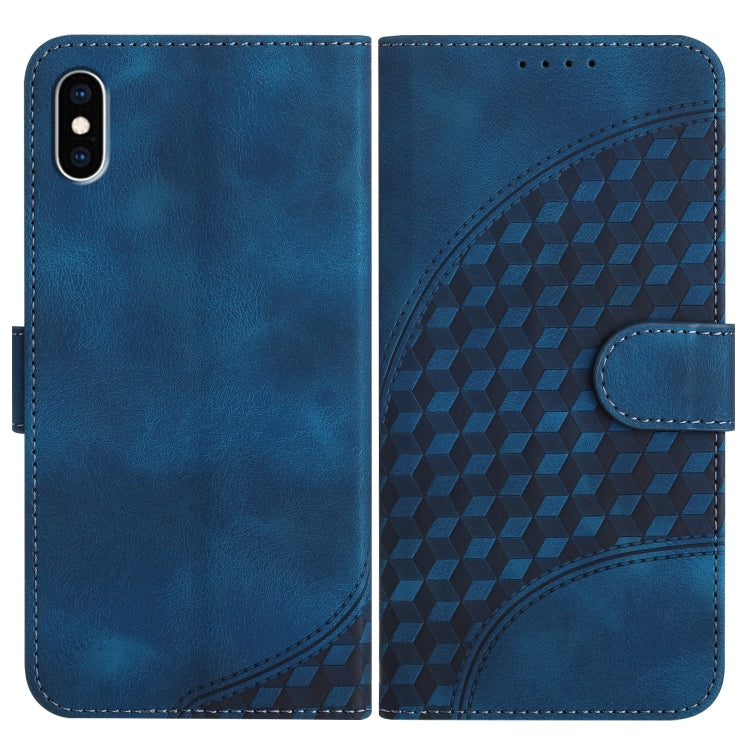 YX0060 Elephant Head Embossed Phone Leather Case with Lanyard, For iPhone XS Max, For iPhone 8 Plus / 7 Plus