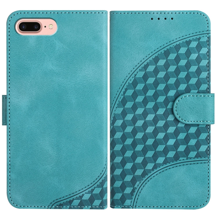 YX0060 Elephant Head Embossed Phone Leather Case with Lanyard, For iPhone XS Max, For iPhone 8 Plus / 7 Plus