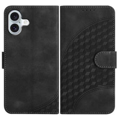 YX0060 Elephant Head Embossed Phone Leather Case with Lanyard, For iPhone 16 Pro, For iPhone 16 Plus, For iPhone 16