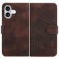 YX0060 Elephant Head Embossed Phone Leather Case with Lanyard, For iPhone 17, For iPhone Air, For iPhone 16 Pro Max
