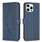 Four-leaf Embossed Leather Phone Case, For iPhone 15 Pro Max, For iPhone 15 Pro, For iPhone 15 Plus, For iPhone 15