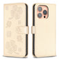 Four-leaf Embossed Leather Phone Case, For iPhone 15 Pro Max, For iPhone 15 Pro, For iPhone 15 Plus, For iPhone 15