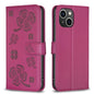 Four-leaf Embossed Leather Phone Case, For iPhone 15 Pro Max, For iPhone 15 Pro, For iPhone 15 Plus, For iPhone 15