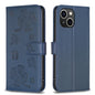 Four-leaf Embossed Leather Phone Case, For iPhone 15 Pro Max, For iPhone 15 Pro, For iPhone 15 Plus, For iPhone 15