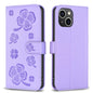 Four-leaf Embossed Leather Phone Case, For iPhone 15 Pro Max, For iPhone 15 Pro, For iPhone 15 Plus, For iPhone 15