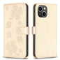 Four-leaf Embossed Leather Phone Case, For iPhone 15 Pro Max, For iPhone 15 Pro, For iPhone 15 Plus, For iPhone 15
