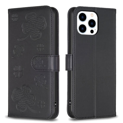 Four-leaf Embossed Leather Phone Case, For iPhone 7 / 8 / SE 2022, For iPhone 13 Pro Max, For iPhone 13 Pro, For iPhone 13