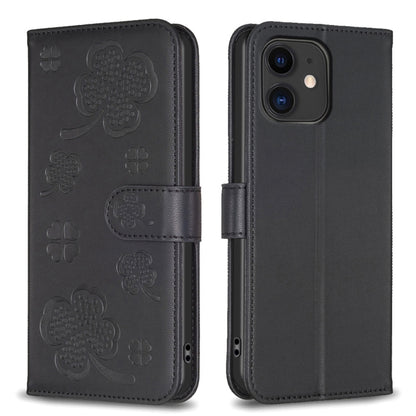 Four-leaf Embossed Leather Phone Case, For iPhone 12 / 12 Pro, For iPhone 12 Pro Max, For iPhone 11 Pro Max, For iPhone 11