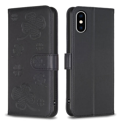 Four-leaf Embossed Leather Phone Case, For iPhone 11 Pro, For iPhone X / XS, For iPhone XR, For iPhone XS Max