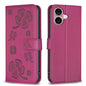 Four-leaf Embossed Leather Phone Case, For iPhone 16 Pro Max, For iPhone 16 Pro, For iPhone 16 Plus, For iPhone 16