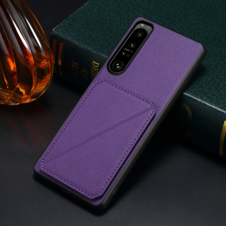 Denior Imitation Calf Leather Back Phone Case with Holder