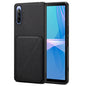 Denior Imitation Calf Leather Back Phone Case with Holder, For Sony Xperia 1 V, For Sony Xperia 10 V, For Sony Xperia 5 IV, For Sony Xperia 1 IV, For Sony Xperia 10 IV, For Sony Xperia 5 III