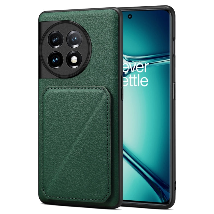 Denior Imitation Calf Leather Back Phone Case with Holder, For OnePlus Nord CE 3 5G / OPPO K11, For OnePlus Ace 2 Pro 5G, For OnePlus Nord CE 3 Lite / N30, For OnePlus Ace 2 V / Nord 3 5G, For OnePlus Ace 2 / 11R 5G, For OnePlus 11 5G