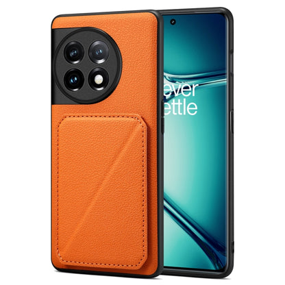 Denior Imitation Calf Leather Back Phone Case with Holder, For OnePlus Nord CE 3 5G / OPPO K11, For OnePlus Ace 2 Pro 5G, For OnePlus Nord CE 3 Lite / N30, For OnePlus Ace 2 V / Nord 3 5G, For OnePlus Ace 2 / 11R 5G, For OnePlus 11 5G