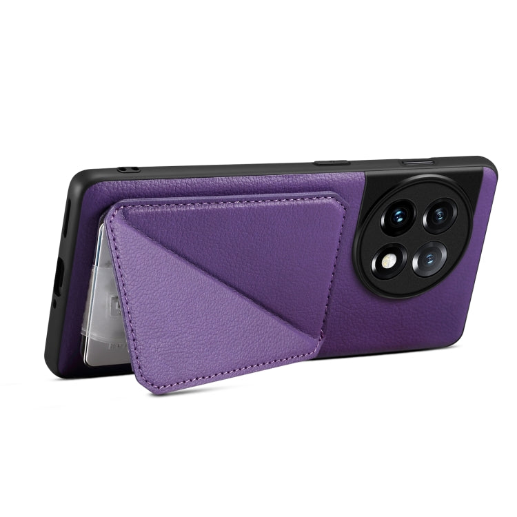 Denior Imitation Calf Leather Back Phone Case with Holder, For OnePlus Nord CE 3 5G / OPPO K11, For OnePlus Ace 2 Pro 5G, For OnePlus Nord CE 3 Lite / N30, For OnePlus Ace 2 V / Nord 3 5G, For OnePlus Ace 2 / 11R 5G, For OnePlus 11 5G