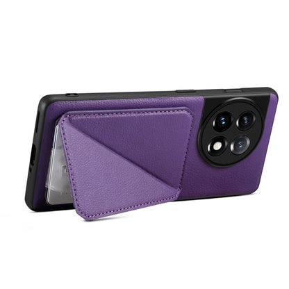 Denior Imitation Calf Leather Back Phone Case with Holder, For OnePlus Nord CE 3 5G / OPPO K11, For OnePlus Ace 2 Pro 5G, For OnePlus Nord CE 3 Lite / N30, For OnePlus Ace 2 V / Nord 3 5G, For OnePlus Ace 2 / 11R 5G, For OnePlus 11 5G