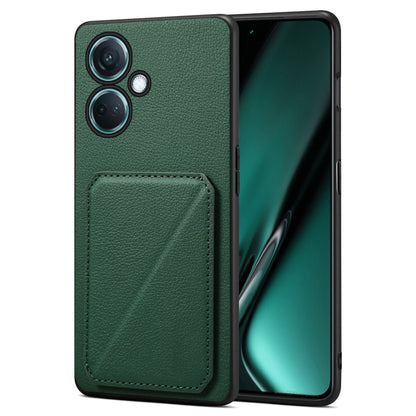 Denior Imitation Calf Leather Back Phone Case with Holder, For OnePlus Nord CE 3 5G / OPPO K11, For OnePlus Ace 2 Pro 5G, For OnePlus Nord CE 3 Lite / N30, For OnePlus Ace 2 V / Nord 3 5G, For OnePlus Ace 2 / 11R 5G, For OnePlus 11 5G