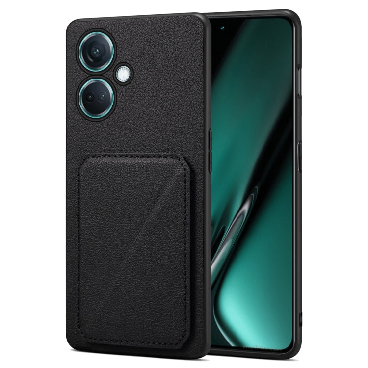 Denior Imitation Calf Leather Back Phone Case with Holder, For OnePlus Nord CE 3 5G / OPPO K11, For OnePlus Ace 2 Pro 5G, For OnePlus Nord CE 3 Lite / N30, For OnePlus Ace 2 V / Nord 3 5G, For OnePlus Ace 2 / 11R 5G, For OnePlus 11 5G